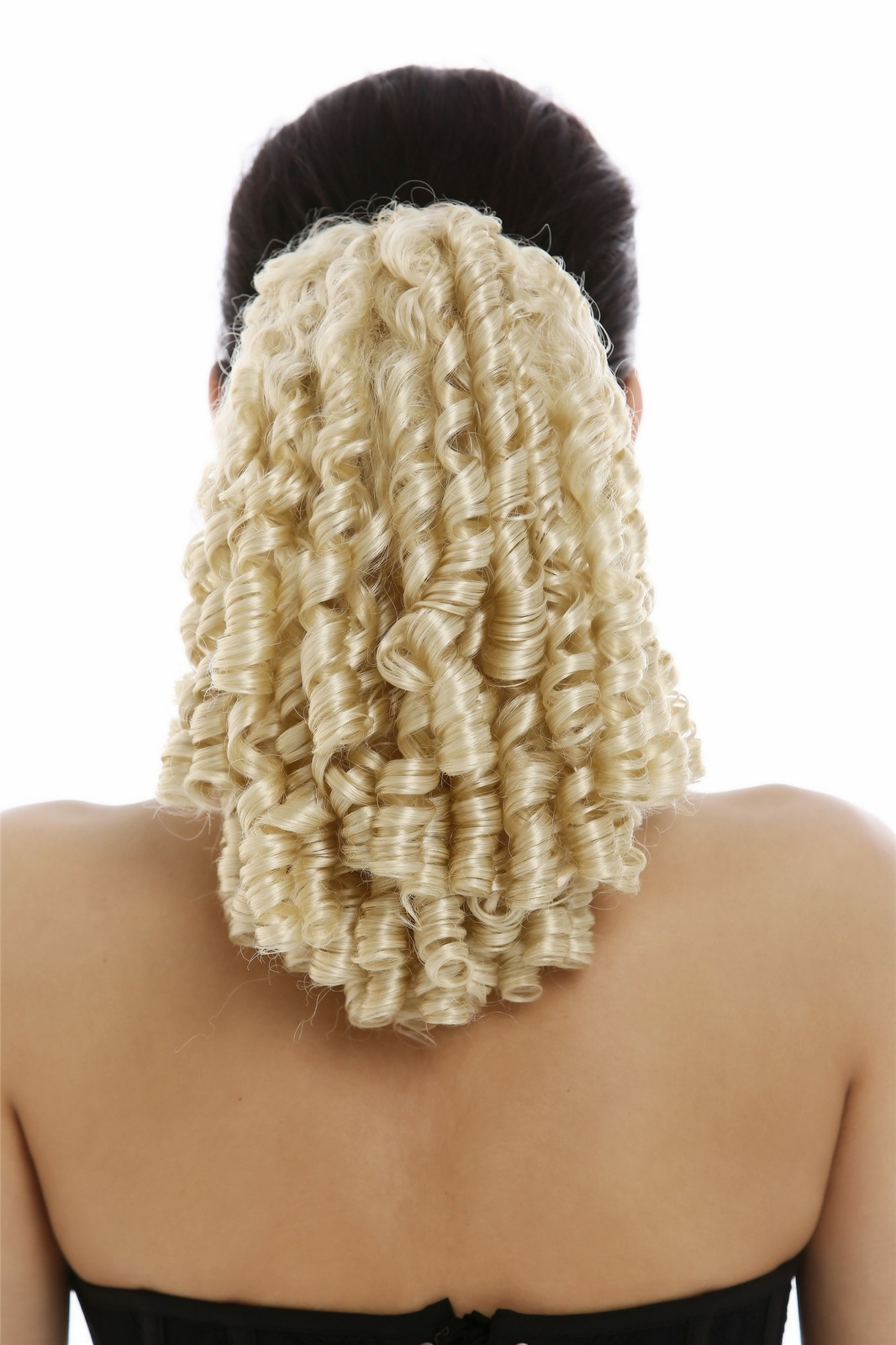 Bulky Blonde Platinum Curly Curly Curly Braid Tail Postache