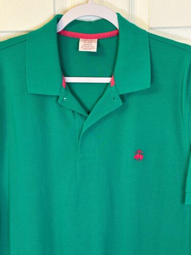 Brooks Brother Poloshirt Herren L Grün Pink Supima Baumwolle Golf Performance Logo - Bild 2 von 8