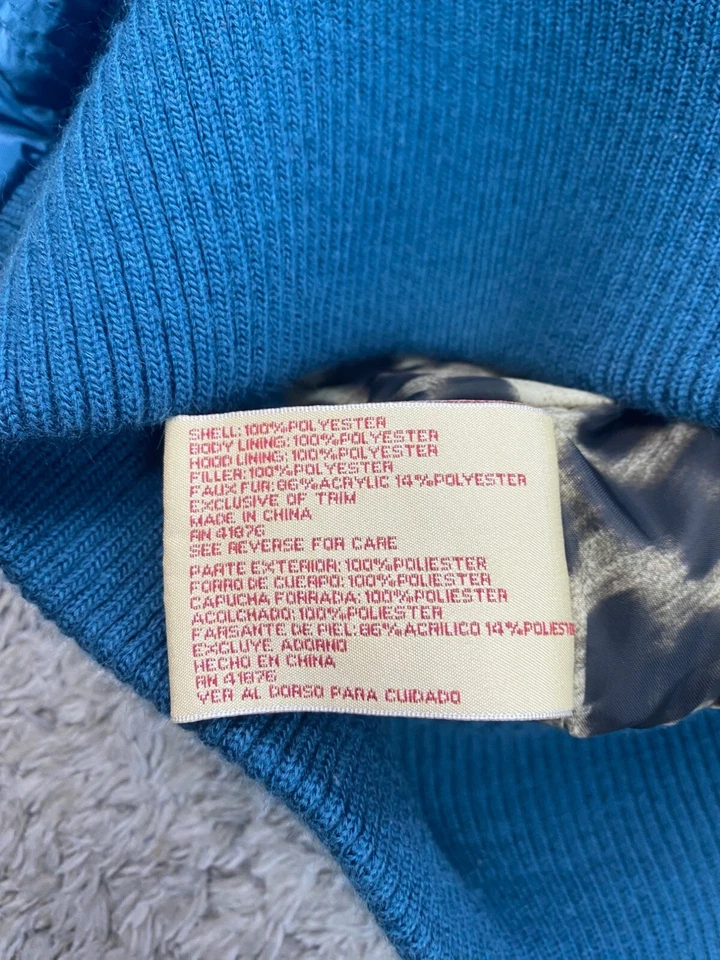 Chaleco BKE Mujer Mediano Azul Real Satinado Imitación Piel Capucha Acolchado Puffer Chaqueta Foto 4 de 4