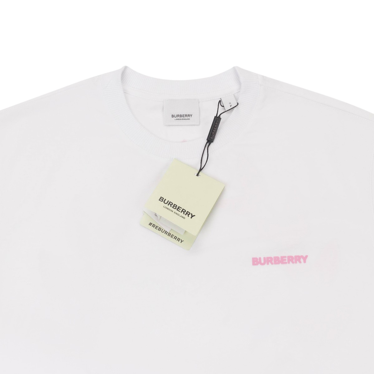 NWT BURBERRY OAK LEAF CREST WHITE PINK T-SHIRT SIZE M $510