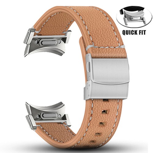 For Samsung Galaxy Watch 6/5/4 40/44mm Classic 42/46/43/47mm Leather Strap Band - Picture 12 of 15