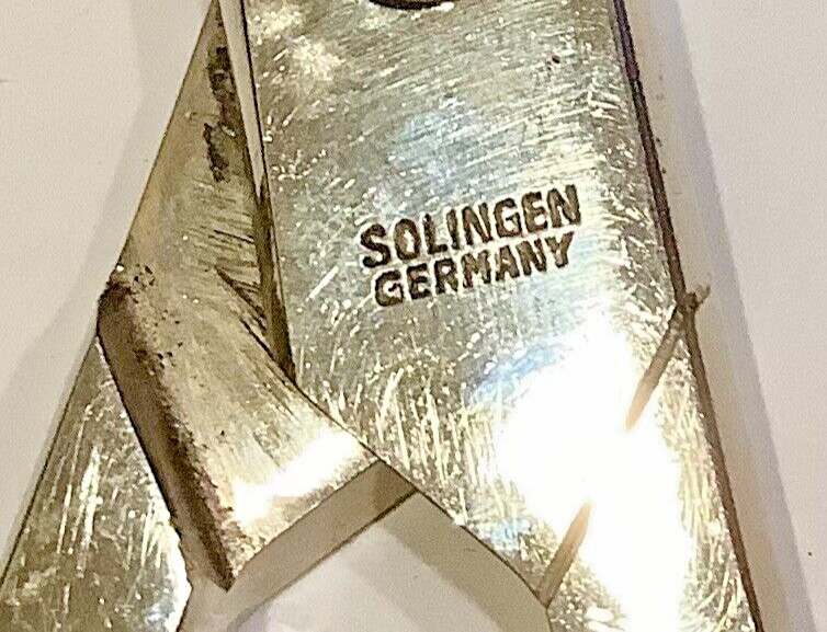 Antique SET Scissors 9” & Measurer Opener SOLINGEN GERMANY w/Leather Case