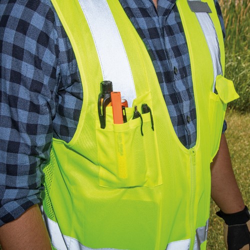 Chaleco de seguridad Klein Tools 60269, chaleco reflectante de alta visibilidad, M/L - Imagen 5 de 11