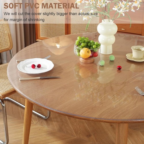 Waterproof & Odorless Round Table Cover - 2mm Thick, 46 Inch Dining Protector - Picture 4 of 10