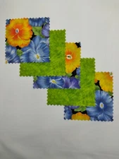 32 5" Quilting Fabric Squares Quilting Charm Pack Pre Cut Midnight Posies