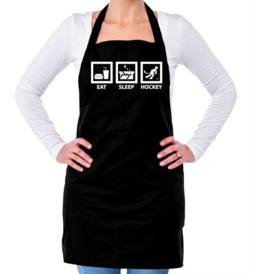 Eat Sleep Eishockey - Unisex Erwachsene Schürze - Player Lüfter Skate Steck