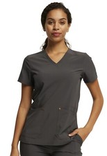 Dickies Scrubs 747 V-Neck Detailed Scrub Top in "Pewter" Size XS