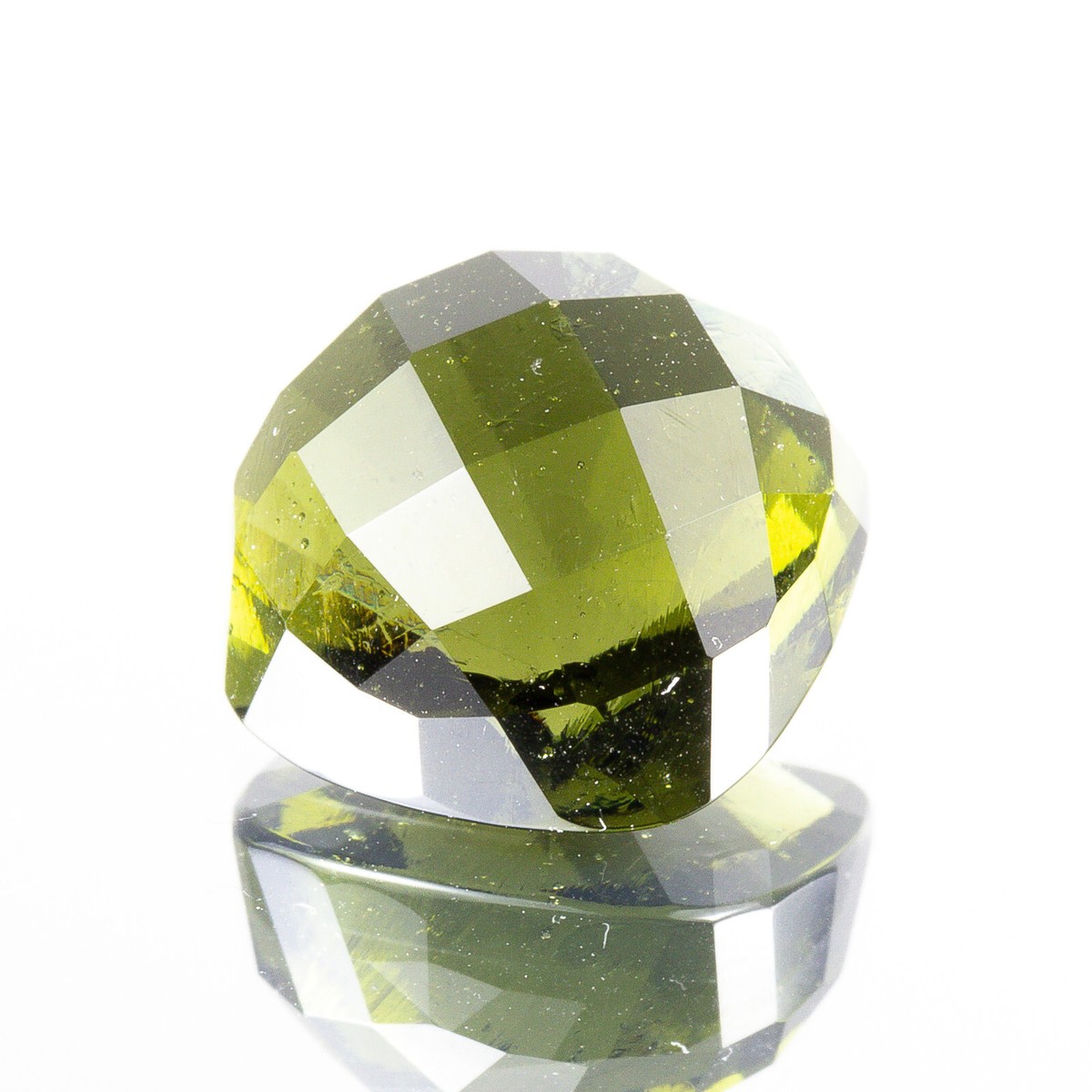 MOLDAVITE tektite faceted loose gem SQUARE 11MM #CM228