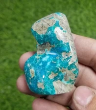 Natural high grade turquoise in matrix polished free form self standing...