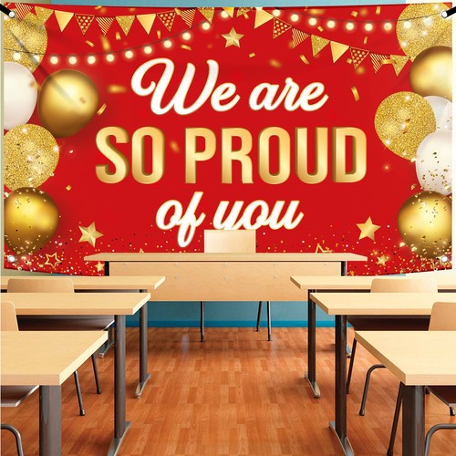 KatchOn Red We are So Proud of You Banner - XtraLarge 72x44 Inch | Graduation... - Picture 7 of 9