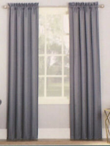 Sun Zero Easton Blackout Rod Pocket 1 Single Curtain Panel 40"W x 84"L Gray 
