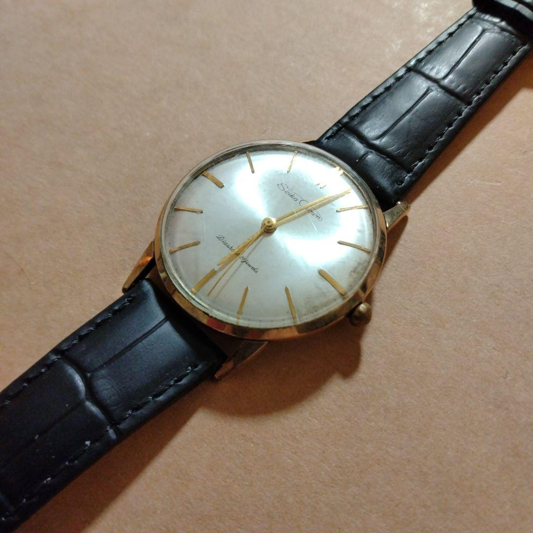 Seiko Crown Vintage Watch 21 Jewels Gold 36mm Hand-Wind Used Seiko Crown Vintage Watch 21 Jewels Gold 36mm Hand-Wind Used