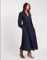 Nobody's Child Navy long sleeve navy Blue Woven Starlight Midaxi Dress size 10