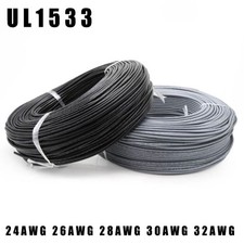 Black Grey PVC Single Core Shielded Wire Signal Audio Cable Soft 24AWG - 32AWG