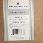 Homewear Quinn Yellow Beaded Handmade Napkin Rings Set of 4 Acrylic Glass Cotton — photo 2