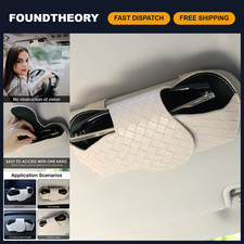 Car Visor Sunglasses Holder Leather Glasses Case Clips - Universal Fit for All M