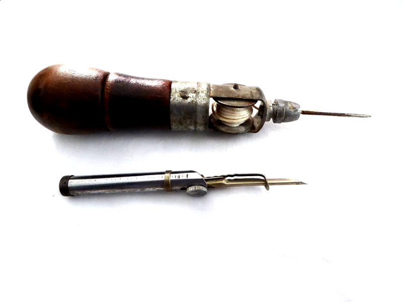 VINTAGE Sewing Awl and art punch Needle - both tools C.S.Osbourne