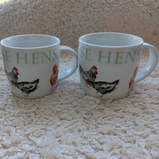 Price & Kensington Farmhouse Hens  x 2 Chicken Cup  Fine Porcelain Tea Coffee