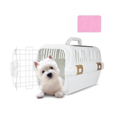 Hard-Sided Plastic Dog and Cat Kennel,Two-Door Pet Carrier, Plastic Wire Door...