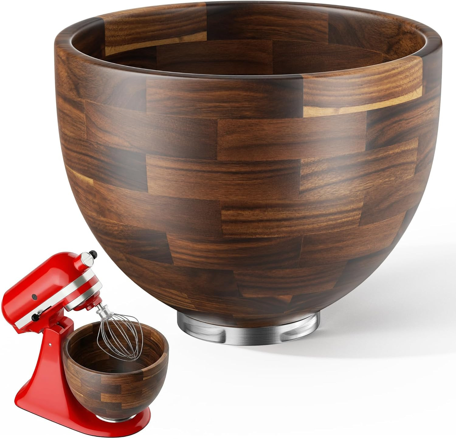 KitchenAid 5 QT Acacia Wood Mixing Bowl for 4.5 & 5 Qt Tilt-Head Stand Mixers