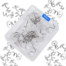 Set of 100 Pcs Bed Skirt Pins Clear Head Screw Twist Upholstery Tacks Pack Kit