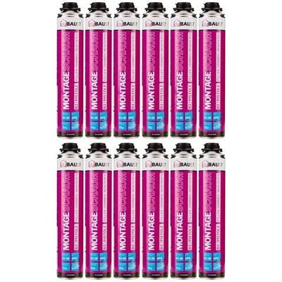 12x duBAUST MSP24 Montageschaum B2 Pistolenschaum PU 750ml Dose