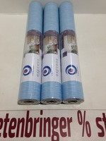 Papiertapete Erismann Conpart 3X 224091 (3Rollen)Uni Streifen Blau Creme Glitter