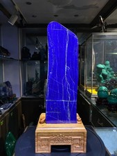 37.62LB TOP Natural Lapis Lazuli jasper quartz crystal Furnishing articles+stand