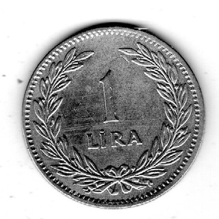 Türkei 1 Lira 1947 Silber vz