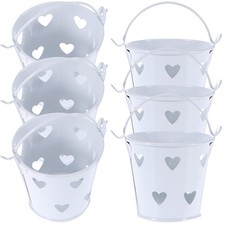  6 Pcs Mini Iron Bucket Decorative Small Buckets Tin for Centerpieces