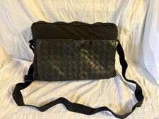Bottega Veneta Intrecciato Foldable Leather and Nylon Folding Messenger Bag MINT