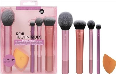 Real Techniques Everyday Essentials + Make-up-Schwamm-Set, 4 Make-up-Pinsel 