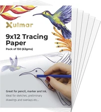 Tracing Paper 9x12 63 GSM - Pack of 150 Sheets Tracing Paper for Sewing Patte...