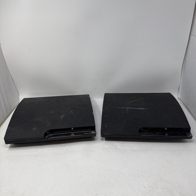 #ad #ad Lot Of 2 Broken Sony PlayStation 3 PS3 Slim CECH 2101A Consoles For Parts Repair $79.99