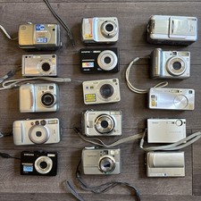 Point Shoot Camera Lot 15 Sony Olympus Canon Panasonic Fuji Pentax Nikon AS IS