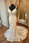 Justin Alexander Ezra Wedding Dress Ivory over Nude Size 16 Great Condition
