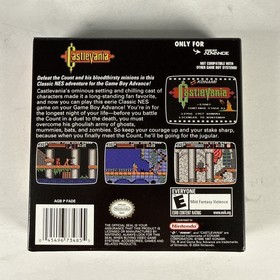 Nintendo Gameboy Advance Castlevania Classic NES Series CIB pristine