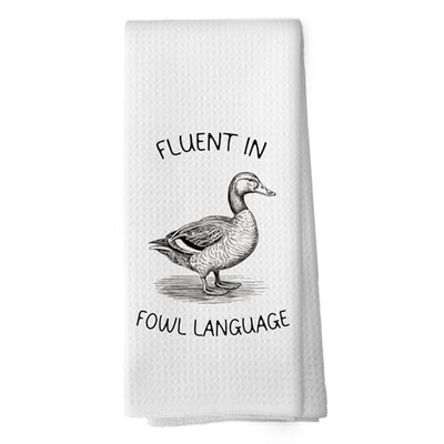 Funny Duck Kitchen Towels - Humorous Country Girl Dish Towels, Retro Fowl-2