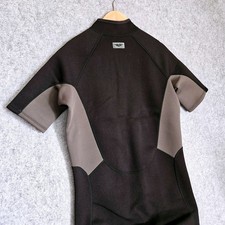 Seaskin Mens Shorty Wetsuit Black Gray Neoprene Front Zip Spring Suit Size M