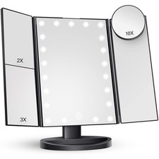 Makeup Mirror with Lights, Double Sided 1X/20X Magnifying Mirror with Light, Rec