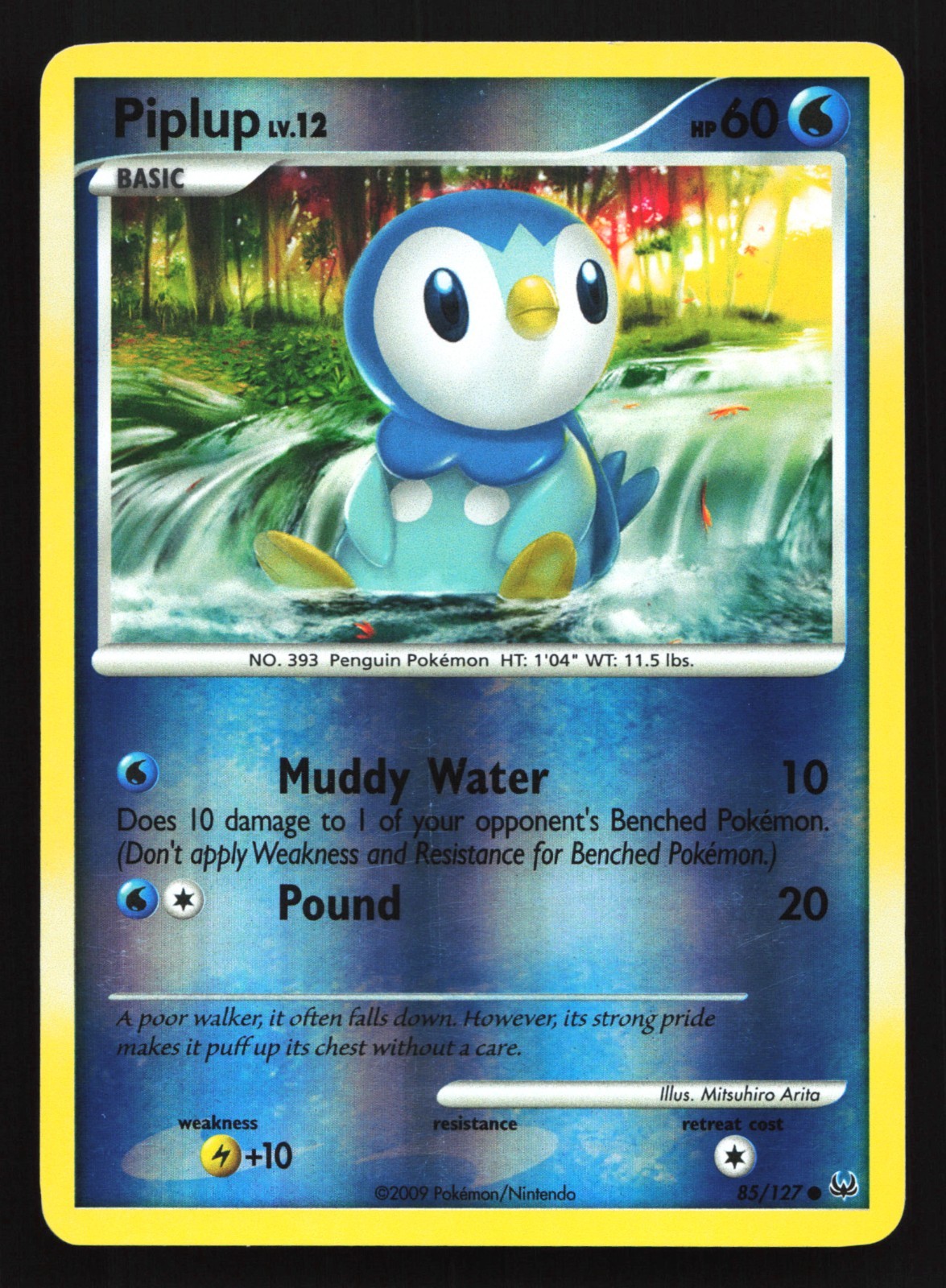 Pokemon Piplup 85/127 Platinum Reverse Holo Common LP