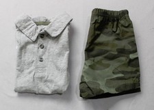 Carter's Baby Boy's Polo Bodysuit And Shorts Set EJ3 Grey/Camo Size 6 Months NWT