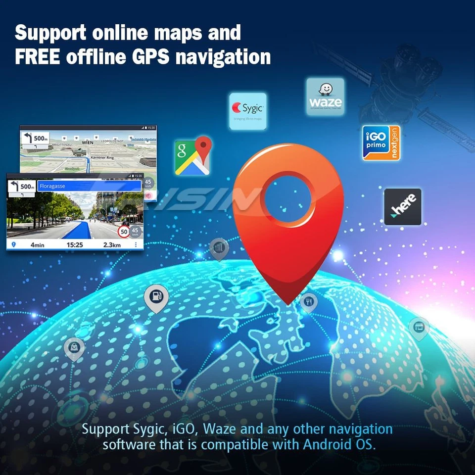 10.25" IPS Car Stereo Android 14 DAB+Sat Nav CarPlay GPS For Audi A4 B8 A5 64GB - Image 3 of 4