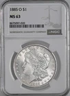 1885-O  $1  MORGAN SILVER DOLLAR  "NEW ORLEANS"  NGC MS63  #8675097-020