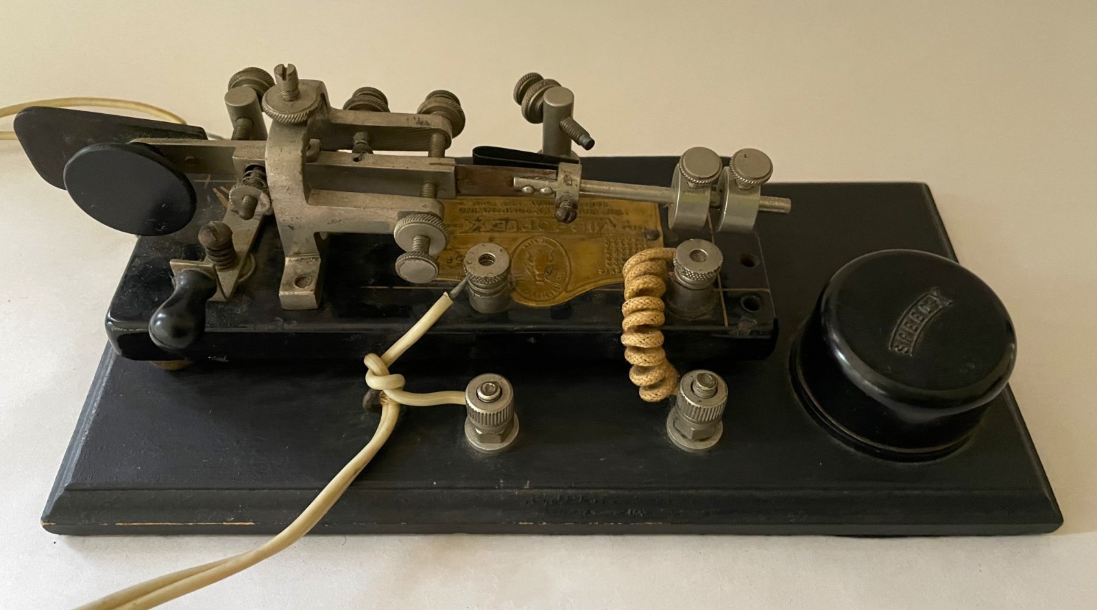 Vibroplex Telegraph Key Bug - SN 88567 – Blue Racer Model 4 - 1921-23 – Vintage