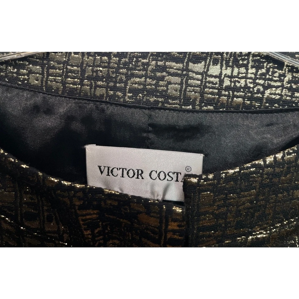 Chaqueta de noche Victor Costa dorada/negra talla 6 Foto 2 de 4