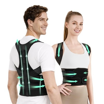 Back Brace Posture Corrector for Women and Men, 4-Point Back Support System f...