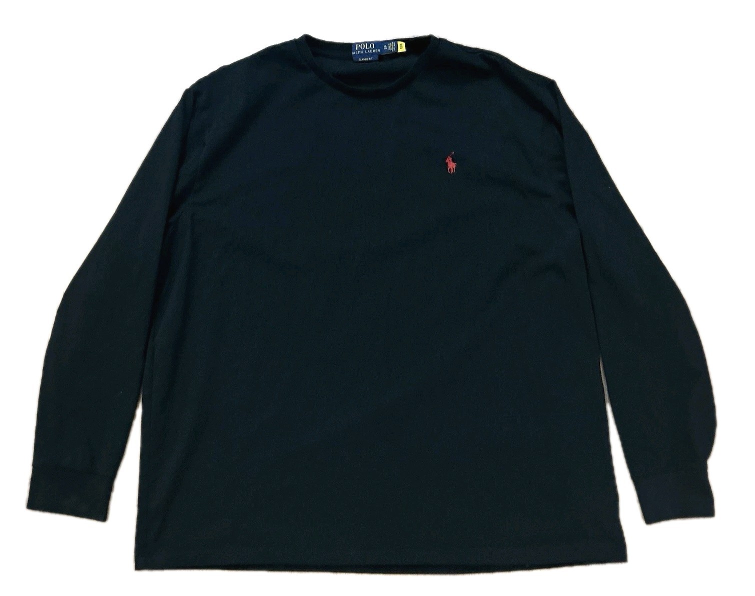 Polo Ralph Lauren Camicia Rosso Pony Manica Lunga Uomo XL Nero Girocollo