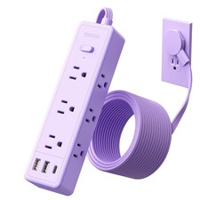 Purple Power Strip, NTONPOWER Purple Surge Protector Extension Cord 5FT, 9 Ou...