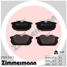 Zimmermann Bremsbelagsatz Bremsklötze hinten 9945823 9950479 9950853 | 334251